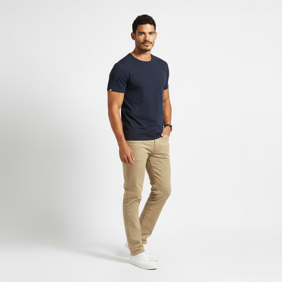 Elijah Navy Short Sleeve Crew Auragen