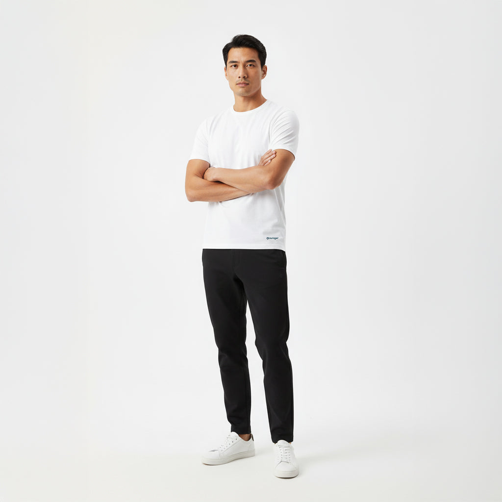 Elijah White Short Sleeve Crew Auragen
