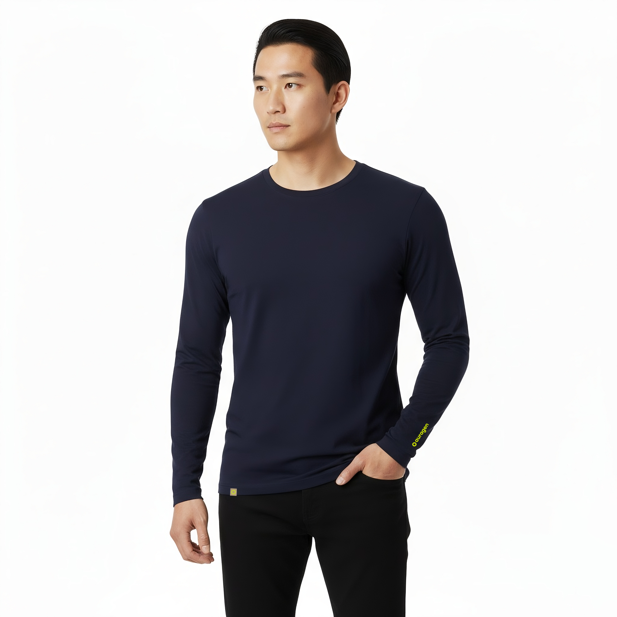 Mason Navy Long Sleeve Crew Auragen