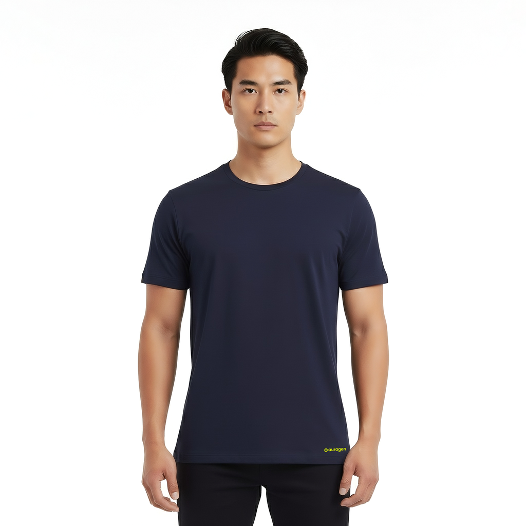 Elijah Navy Short Sleeve Crew Auragen