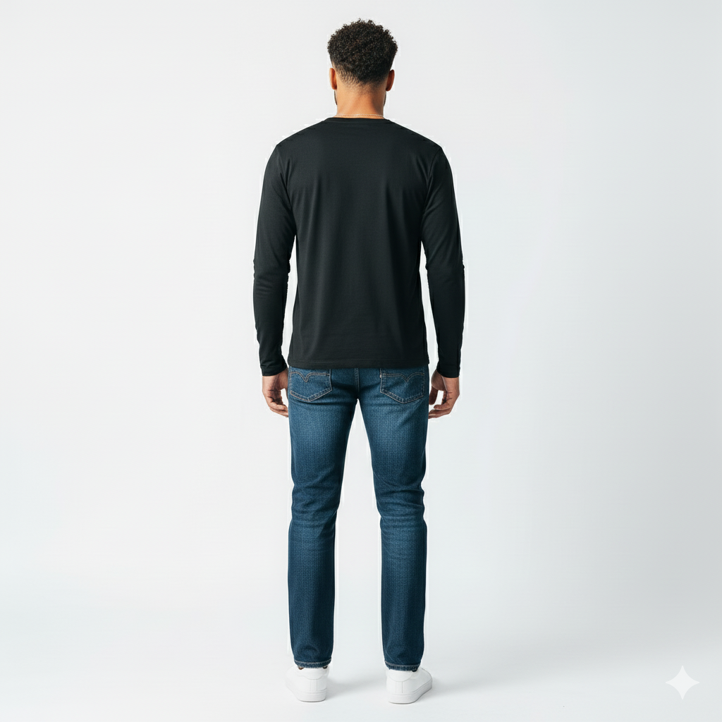 Mason Black Long Sleeve Crew Auragen