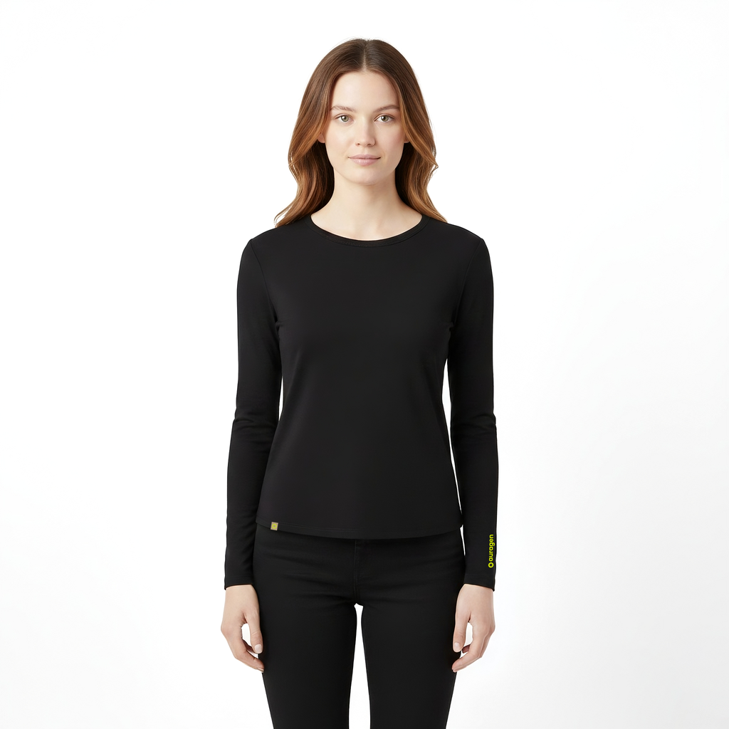 Drew Black Long Sleeve Crew Auragen