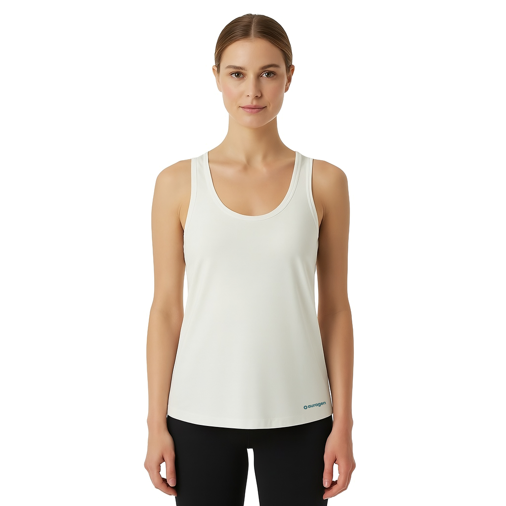Alexa White Scoop Neck Tank Auragen
