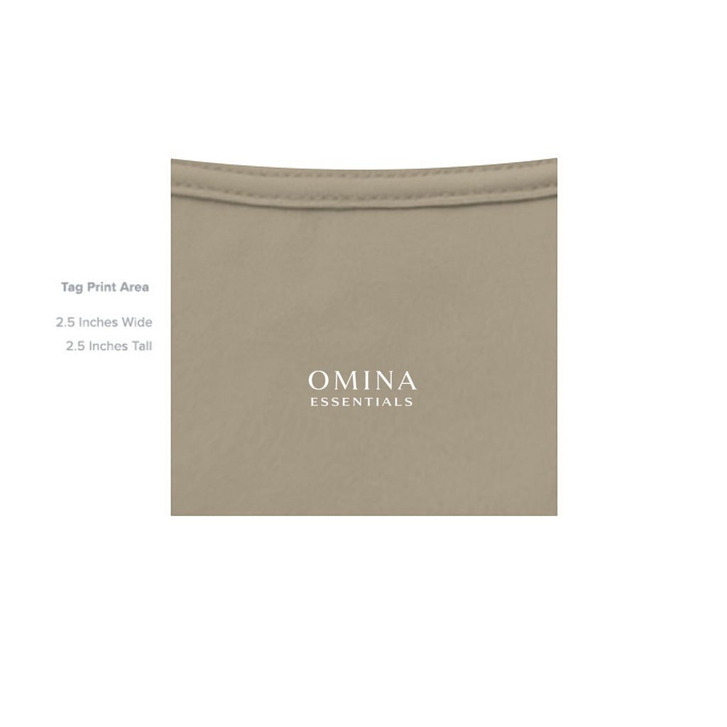 Omina Essentials Our Own Story Tee in beige heavyweight cotton with oversized fit. Features "OMINA ESSENTIALS" logo.