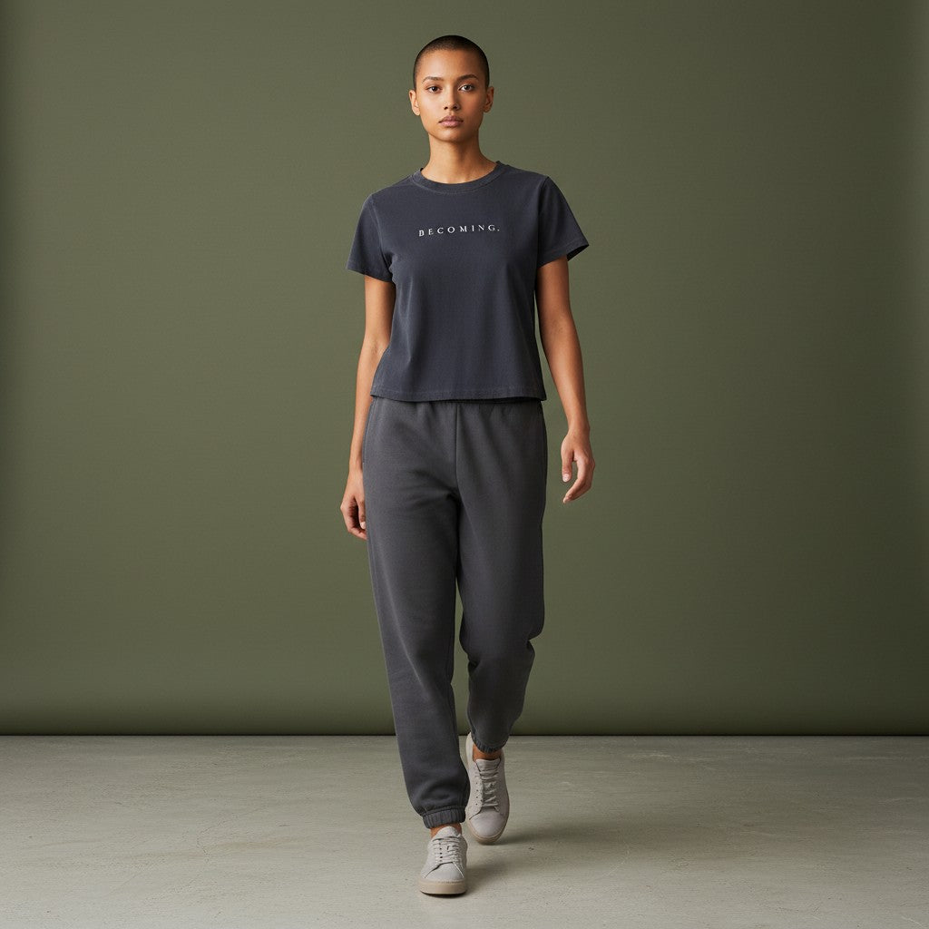 OMINA Essentials dark grey cotton t-shirt with