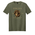 Omina Form Identity Graphic T-Shirt in olive green cotton with a classical bust graphic.