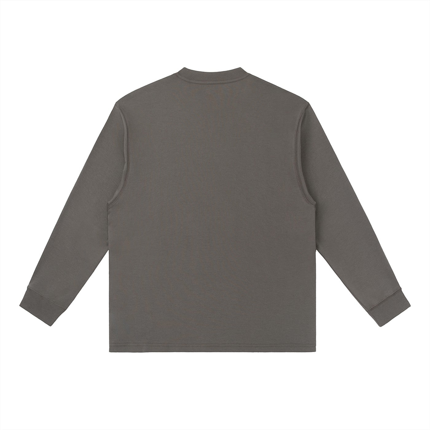 Omina grey cotton blend long-sleeve t-shirt with crewneck and relaxed fit.