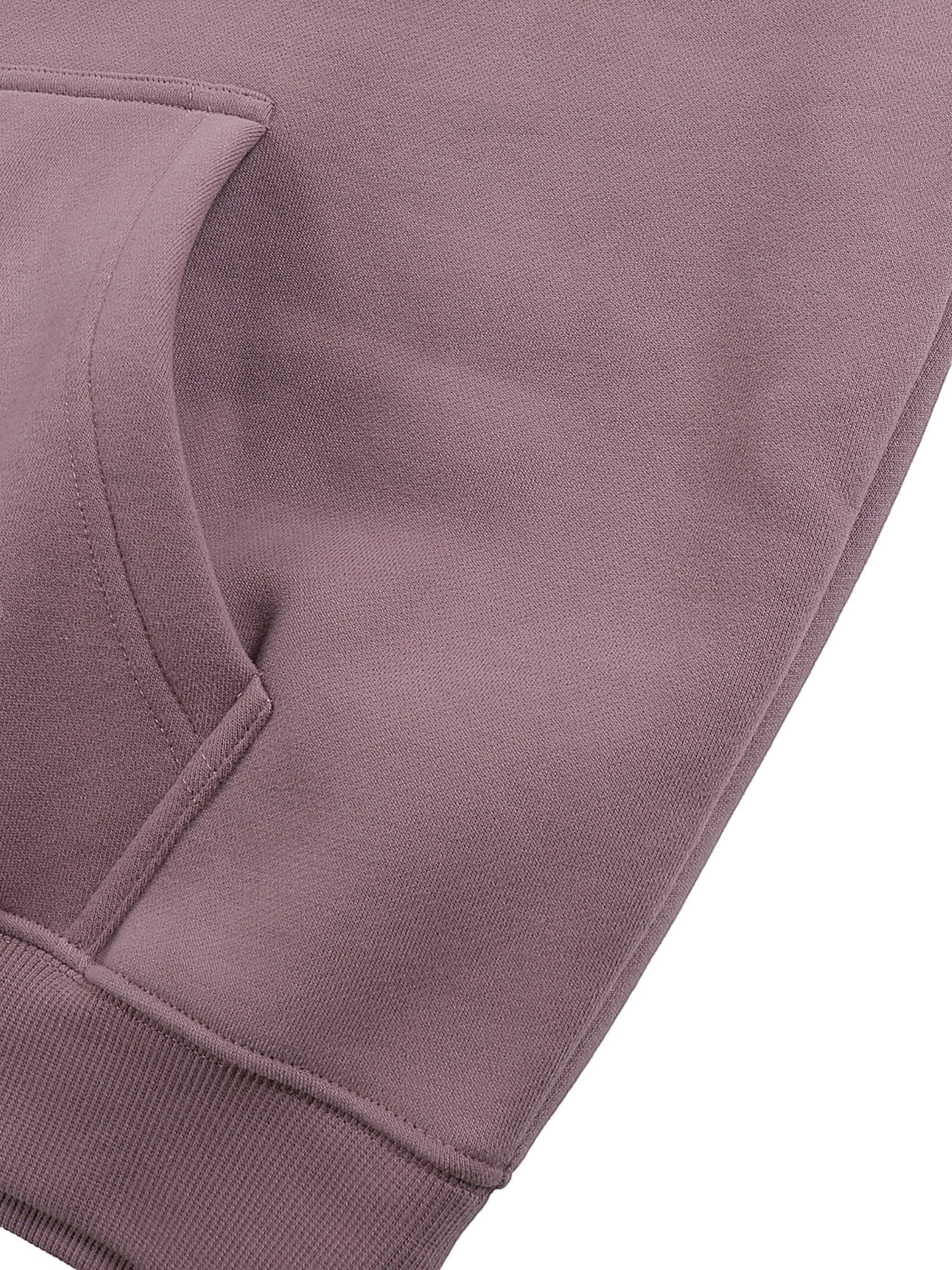 Omina Studio mauve oversized fleeced hoodie with a soft interior and heavyweight cotton blend construction.