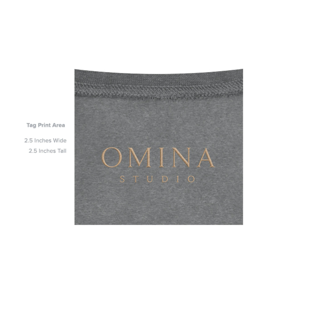Omina grey marl cotton blend hoodie with Medusa graphic print and drawstring hood.
