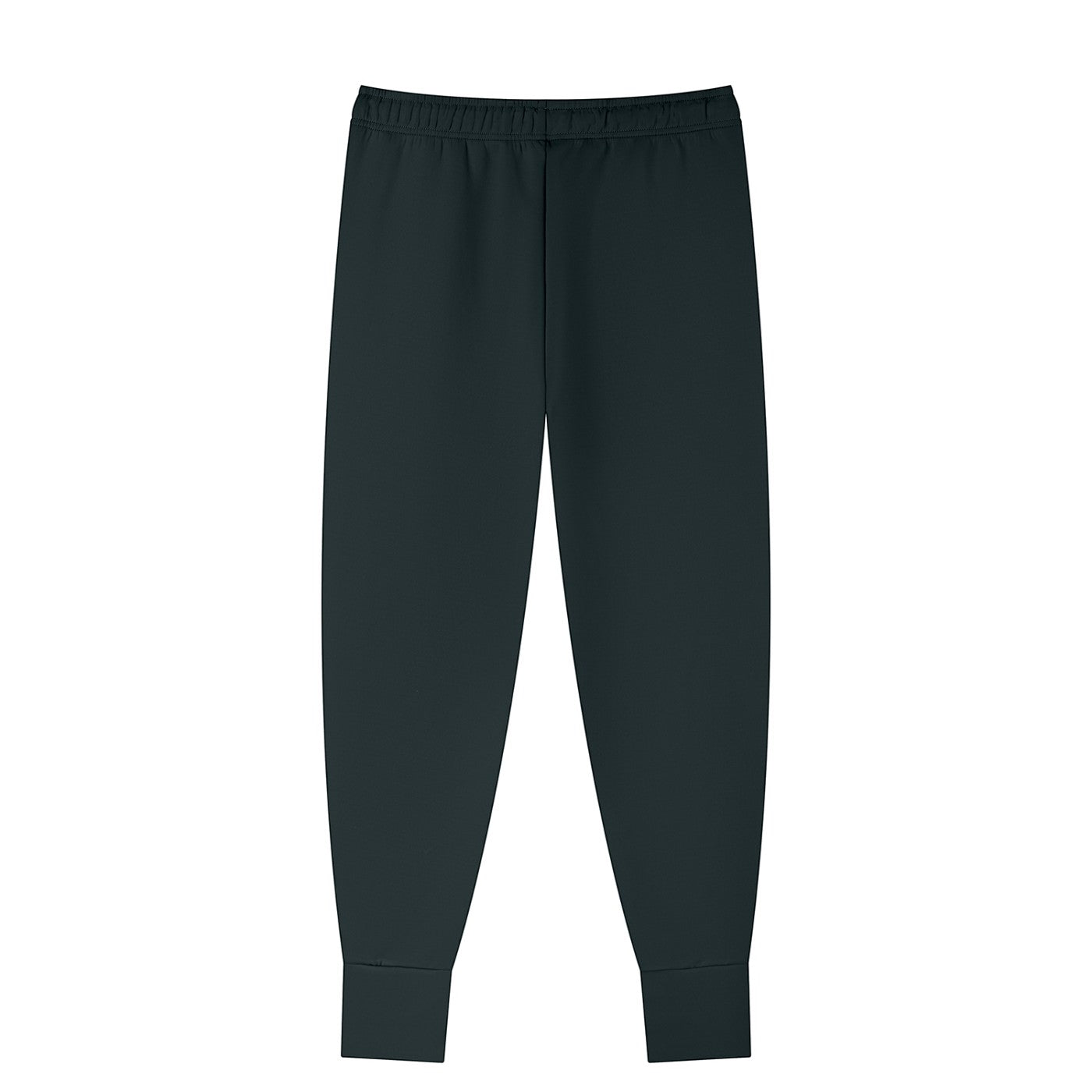 Omina Men's dark grey tapered leg joggers made from polyester and spandex blend with drawstring waist and cuffed ankles.