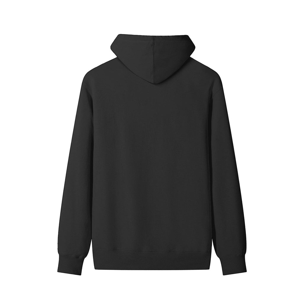 Omina Studio black heavyweight long sleeve hoodie with Medusa bust graphic on back. Relaxed fit.