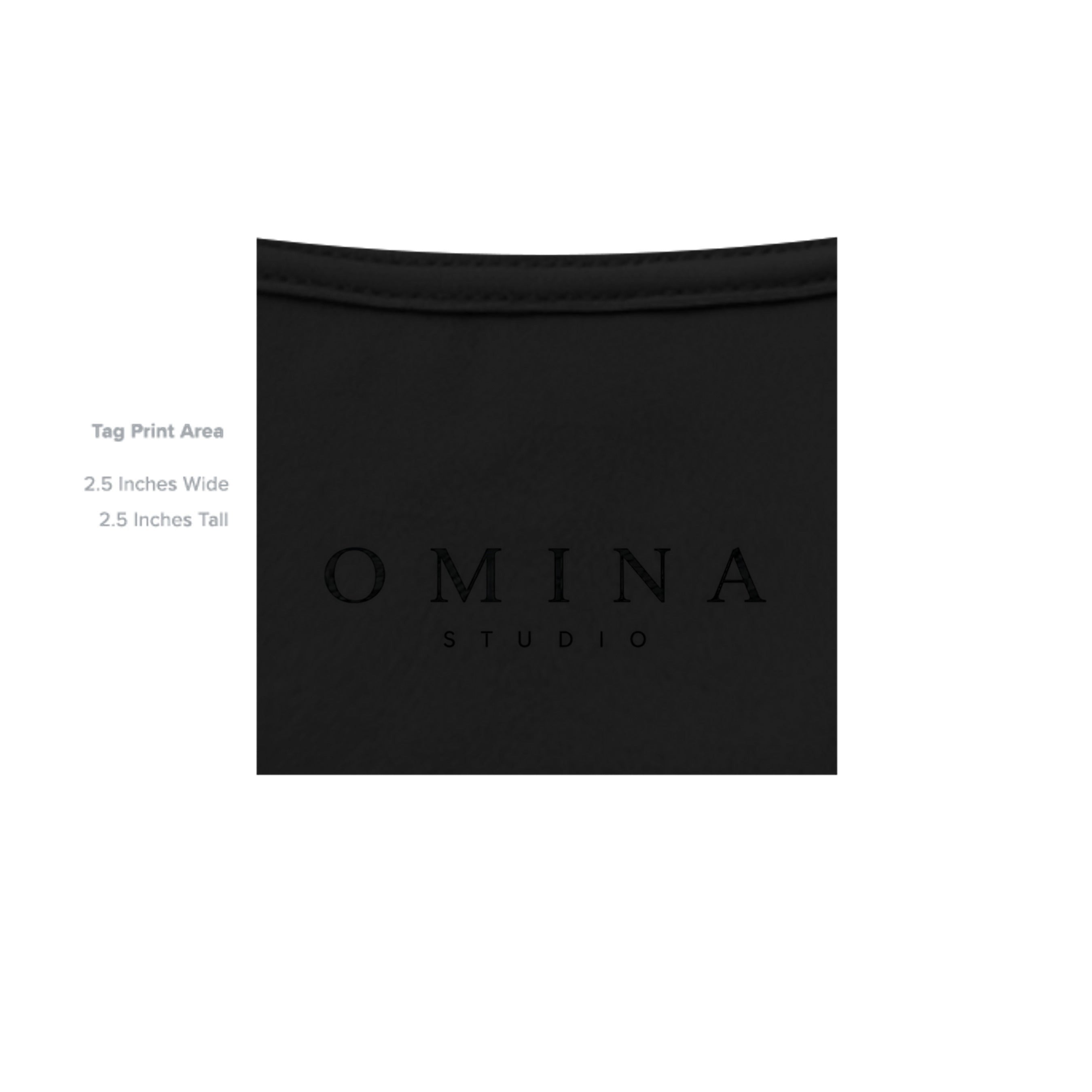 OMINA Studio black heavyweight cotton Moon Shadow graphic tee with relaxed fit and vintage finish.