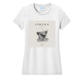OMINA Studio white cotton t-shirt with a graphic of a broken marble bust and "OMINA STUDIO INTENTIONAL LIVING" text.