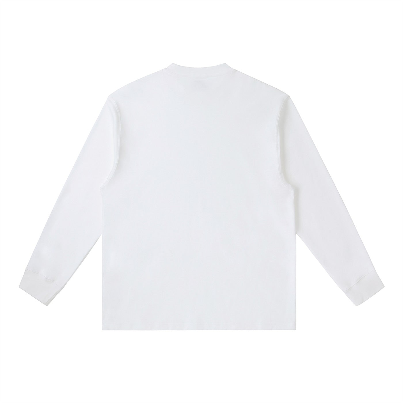 Omina white cotton blend long-sleeve t-shirt with crewneck and relaxed fit.