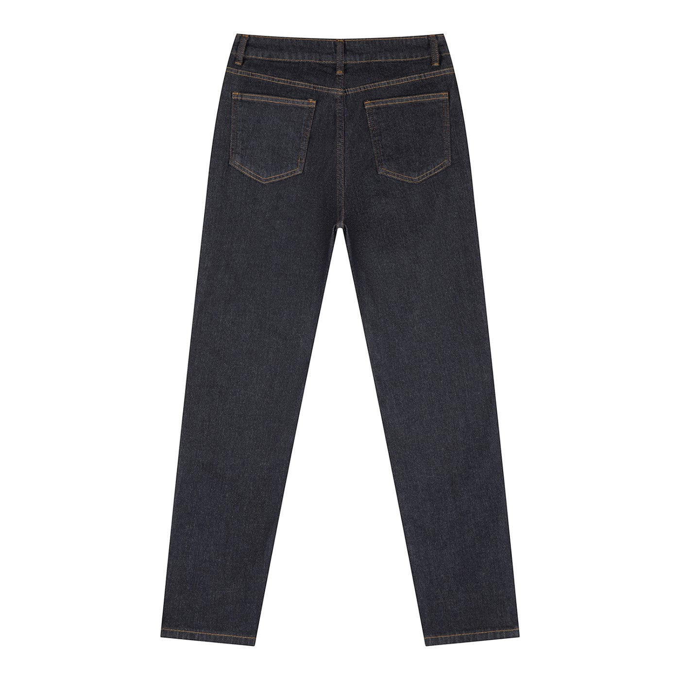 OMINA Essentials Women’s dark wash high-rise skinny jeans made from soft stretch denim.